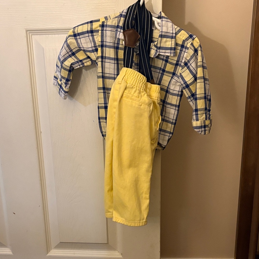 The Children's Place Plaid Bodysuit with Yellow Pants